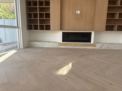 White Wash European Oak Herringbone - Engineered Timber